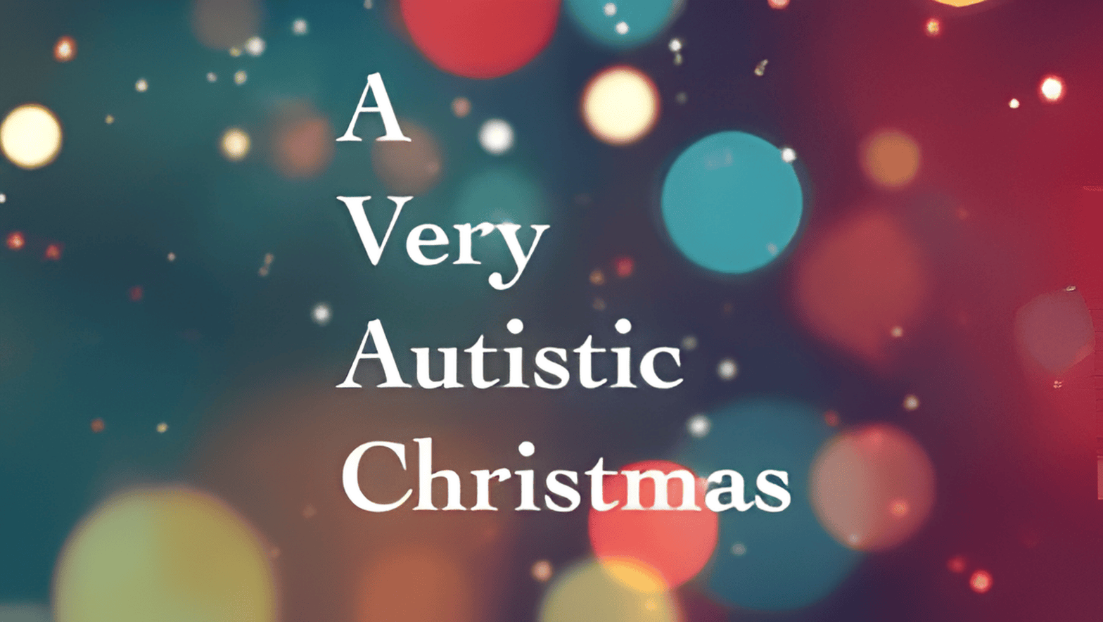 A festive illustration of baubles and lights with the lettering 